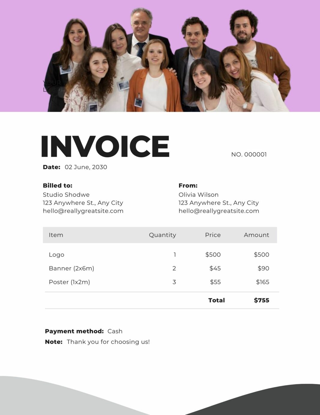 invoice header