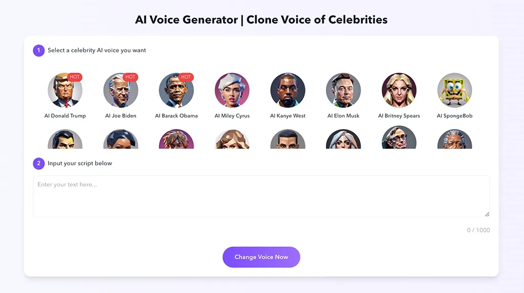 celebrity voice generator
